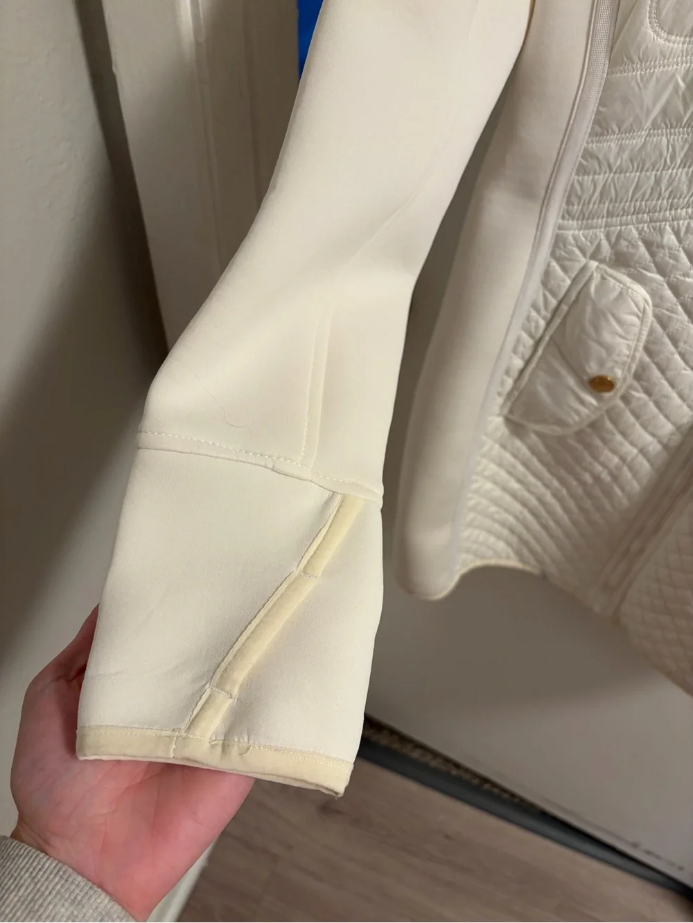 Michael Kors White Quilted Hooded Puffer Jacket with Gold Accents